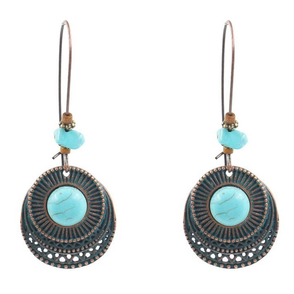 *ALITA* Bronze x Stone Fashion Hook Earrings